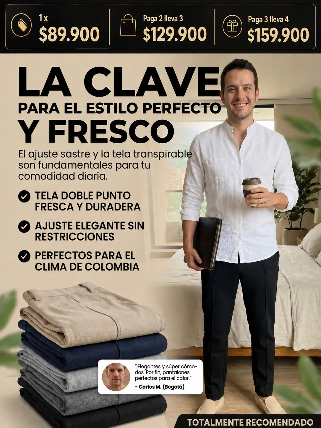 PANTALON DOBLE PUNTO